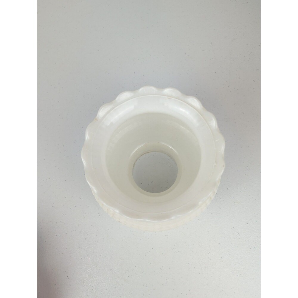 Vtg White Milk Glass Hurricane Lamp Shade Hobnail Ruffled  Replacement Shade - Picture 3 of 6